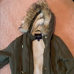American eagle army green parka coat
